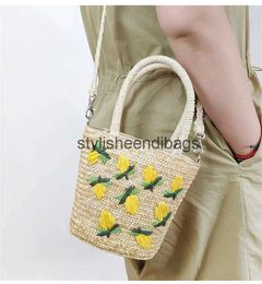 Shoulder Bags 2023 New Women Handmade Straw Shoulder Bags Casual Travel Handbags Totes Holiday Beach Bags Casual Cross Body Bags Drop ShippingH24219