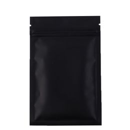 High quality 100 X Metallic Mylar ziplock bags flat bottom Black Aluminium foil small zip lock plastic bags2720