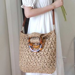 Shoulder Bags and-eld paper rope crocet bag soulder woven fasion straw leisure female beac messengerH24219