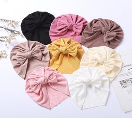 Newborn Baby Knot Turban Hat Knotted Bow Head Wrap Soft Cotton Headband Caps Kids Infant Toddler Hair Band Headdress 8 Colours Z4851524768