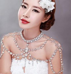 2019 Stunning Cheap Shoulder Chain Fashion Noble Crystal Bridal Necklace Temperament Beading Wedding Accessories2902017