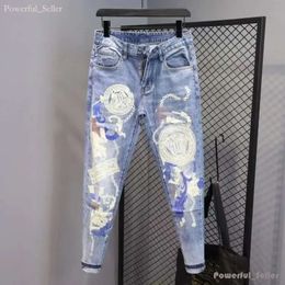 Purple Brand Purple Jeans Men's Jeans High Street Blue Broken Hole Denim Pants Distressed Slim Fit Washed Trousers Wholesale 2 Pieces 10% Dicount 5235