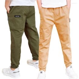 Trousers Autumn Children Boys Pants Cotton Spring Solid Colour Kids Teenager 2024 Sport Casual Clothes 3-12 Years Old