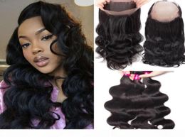 Peruvian Body Wave Hair Weave 3 Bundles With 360 Lace Frontal Closure 100 Brazilian Peruvian Malaysian Indian Mongolian Remy Huma35884043