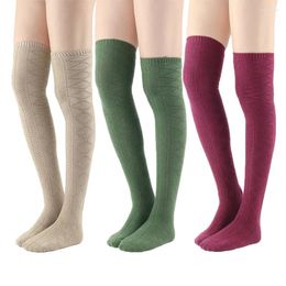 Women Socks 3 Pairs Cotton And Polyester Woman Compression Stockings Knee Super Thick Stocking Velvet High Quality Happy