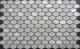 Pure white hexagon mosaic tile mother of pearl tiles hexagon 25MM mother of pearl tile bathroomkitchen backsplash wall tile21993053656