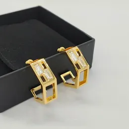 Dangle Earrings Fashion Designer Brass 18K Gold Plated Crystal Geometric Women Charm Europe Jewellery Party Gift Trend
