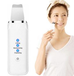 USB Rechargeable Ultrasound Facial Massage Skin Cleansing Moisturising Lifting Scrubber Spatula Face V Shape Lift Shovel Blackhead7546102