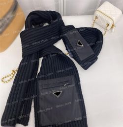 Men Women Fashion Scarf Hat Sets 2 Pieces Designer Scarf Bucket Hats Cashmere Scarves With Pocket Winter Wollen Knit Luxury Scarf 1285422