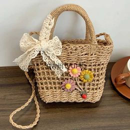 Shoulder Bags New Summer Straw Beac Bag and-woven Women andbag Fasion Basket Crossbody Casual ollow out design Raan Tote smallH24219