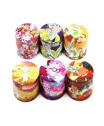 Cartoon Pattern 50MM 4 layers Tobacco Grinder Smoking Herb Grinder Metal Grinders full color printing Dry Herb Vaporizer CNC Teeth6551042