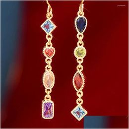 Stud Earrings Retro Princess Colorf Hearts Dream Elegant Sweet Temperament Luxury Delicate Romantic Brilliant Jewellery Drop Delivery Dhqfl