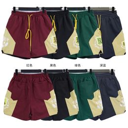 2024SS RHUDE New Men's Shorts Breathable Beach Shorts basketball street Women Casual Mesh Track Oversize Shorts Waist Drawstring Rhude brand shorts Pants US Size S-XL