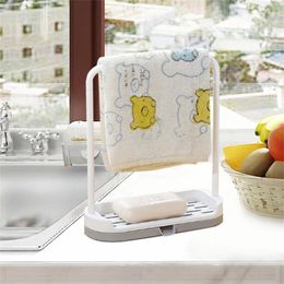 Kitchen Storage Aluminium Sink Sponge Drainage Rack Foldable Vertical Cloth Cup Holder Towel Clothes Hanger Stainless Steel Pendant