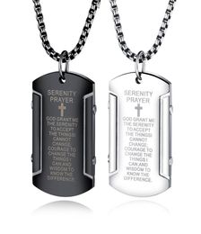 Factory selling military necklaces in Europe and America retro scripture stainless steel mens Jewellery fashion trend necklace2132047