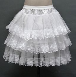 3 Layers Hoopless Lace Petticoat Women Short Petticoats A Line underskirt Bridal crinoline Petticoat4298411