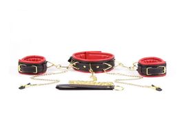 Bdsm Leather Collar Dog Slave Hand Wrist Cuffs Metal Nipples Clamps Stimulator In Adult Games Fetish Sex Toys For Women2494294