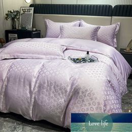 High-end Fashion Brand Silk Jacquard Four-Piece Sheet Bed Double Quilt Cover Bedding Wholesale