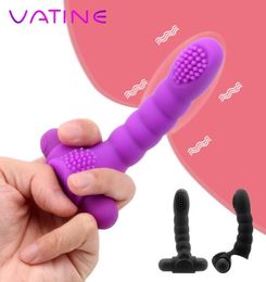 VATINE 10 Powerful Vibration Vaginal Massager Finger Sleeve Vibrator Female Masturbator sexy Toys For Women Clitoris Stimulator9105598