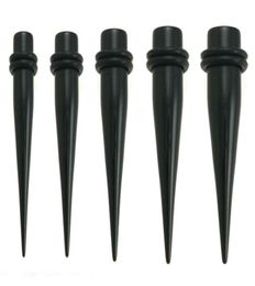 Flesh tunnel P15 mix 9 size 100pcs black piercing sprial solid ear taper ear expander1602109