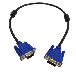 Proiettore per monitor VGA 3 + 9 Cavo video corto maschio da 15 pin completo Blu 50 cm