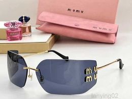 Designer miu sunglasses for men women sheet frame leg glasses travel resistant sunglasses