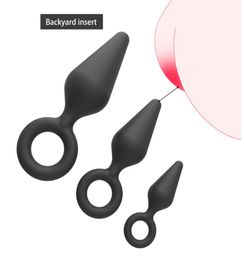 Silicone Butt Plug Ring Anal Plugs Unisex Sex Stopper 3 Different Size Adult Toys for MenWomen Anal Trainer For Couples SM2749179