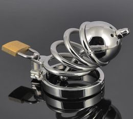 SM Stainless Steel Chastity Cock Cage with Removable Hollow Urethral Tube Lock In Bondage Play Device4371511