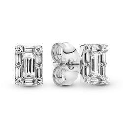 ALE 925 Sterling Silver Sparkling Square Halo Stud Earrings Women039s Luxury Fashion Jewellery Designer CZ Diamond Earings with C5805056