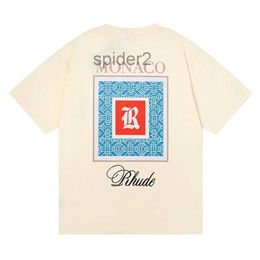 Rhude T-shirt Summer Designer t Shirt Men t Shirts Tops Luxury Letter Print Mens Women Clothing Short Sleeved S-xxl 9LRU