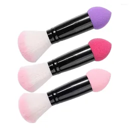 Makeup Brushes 3 Pcs Double-ended Powder Brush Loose Liquid Blush Dual Purpose Tool Blending For