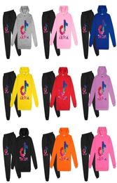 Fashionable designer children039s clothing Tiktok Sportswear two piece Tracksuit hooded outfit for 100170 kids child teenages 8046556