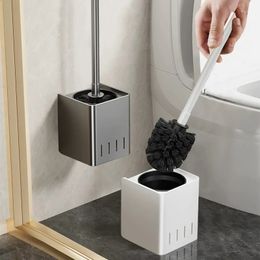 Toilet brush Cleaning bathroom accessories Creative Floor Wall Mounted Aluminium Alloy Lavatory Brush Holder Set 240306