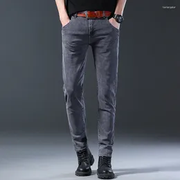 Men's Jeans High Quality Thin Cool Denim Pants For Male Straight Slim Grey Dropship Long Trousers Big Size 28-38