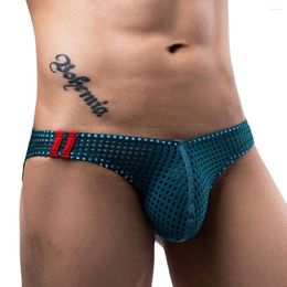 Underpants Men's Breathable Mesh Thongs Enhance Penis Pouch Panties Swim Briefs Low Rise Bikini Underwear Scrotum Bulge Thong Gay Men Undie