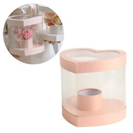 Floral Flower Packaging Boxes Arrangements PVC Transparent Wedding Decor Heart Gift Boxes for Valentines Day Christmas Gifts2702