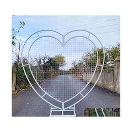 Decorative Flowers Wreaths Wedding Heart Shape Arch Love Flower Stand Background Decoration Metal Arches Home Party Propose Marria311J