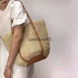 Shoulder Bags Casual Large Capacity Straw andmade Woven Women Soulder Bag Paper Lady andbags Summer Beac Big Tote Sopper Purse 2022H24219