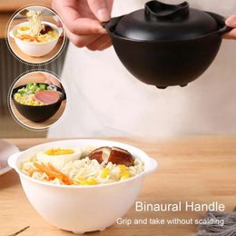 Bowls Thickened Plastic Soup Bowl Microwave Ramen With Porridge Leakproof Noodles Portable Lid Household Heating Boilin G5z7