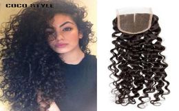 Middle Part Style 4quotx4quot Water Wave Lace Closure Real 8A Grade Remy Human Hair 120 Density7287262