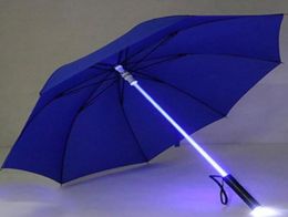 Umbrellas LED Light Sabre Up Laser Sword Golf Changing On The ShaftBuilt In Torch Flash Umbrella TQ9230885