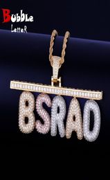 Custom Name Pendant Jewelry Small Bubble Letter Material Copper Cubic Zircon Hip Hop Rock Street With Rope Chain8734450