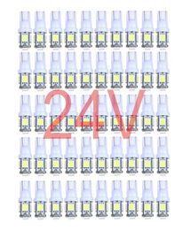 50x Colourful Truck 12V 24V LED T10 5LED 194 168 W5W 5 SMD 5050 5SMD LED Wedge Light Bulb Lamp White Green Blue Red Yellow 24V3401802