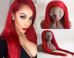 Natural Straight Fire Red Synthetic 133 Lace Front Wig Glueless Heat Resistant Fiber Hair Natural Hairline For Women6727132