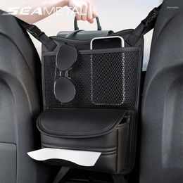 Car Organizer SEAMETAL Central Control Storage Bag Multifunctional Seat Net Pocket Handbag Purse Tissue Holder For Accessories