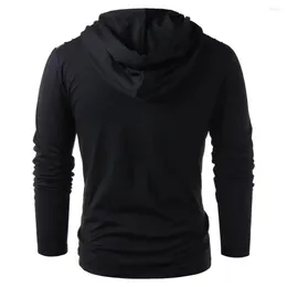 Men's Hoodies Men Retro Style Hoodie Top Vintage Lace Up For Soft Long Sleeve Pullover With Breathable Fabric Solid Fall