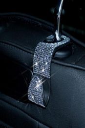 Car Organizer 1PC Rhinestone Auto Seat Back Hanger Holder Headrest Hooks Diamond Vehicle For Handbags Purses Grocery Bags9885249