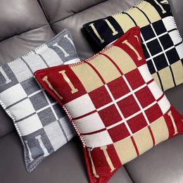 Pillow with Pillow Core Sofa Cushion Siesta Stomach Sleeper Pillows Ins Backrest Affordable Luxury Style Bedside Cushion Letter Grid Pillow Cover