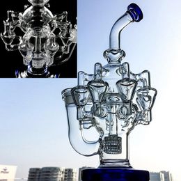 Smoking Pipes Stereo Matrix Perc Glass Hookahs Recycler Bong Bubbler Wax Dabber Oil Rigs Diffused Showerhead Backflow Water with 14mm JointQ240515