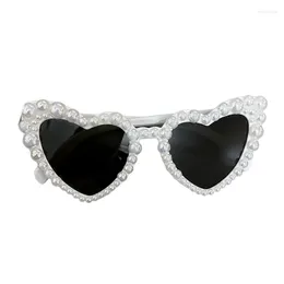 Sunglasses Bride With Pearl Frame Summer Heart Lens Glasses For Wedding Drop